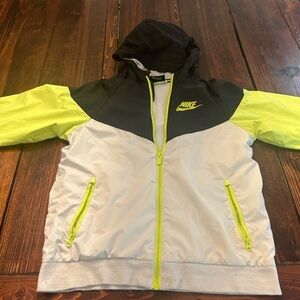 Nike Kids Raincoat - Black, White, Neon Yellow
